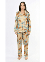 The Golden Leaf Satin Pajama Set
