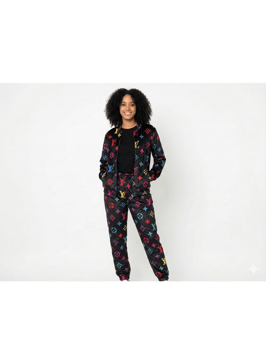 The Retro Luxe Monogram Velour Tracksuit