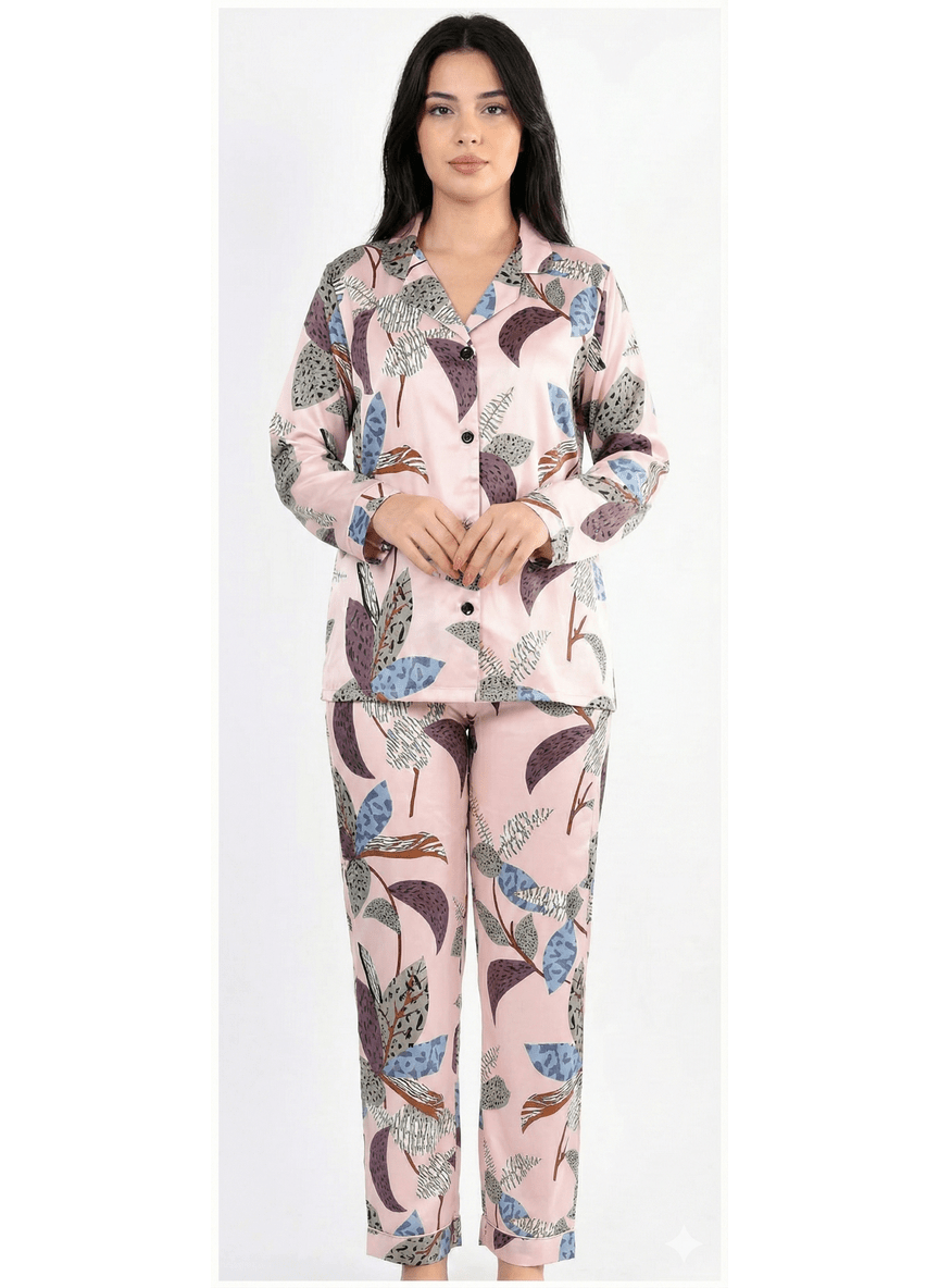 The Blush Botanic Satin Lounge Set