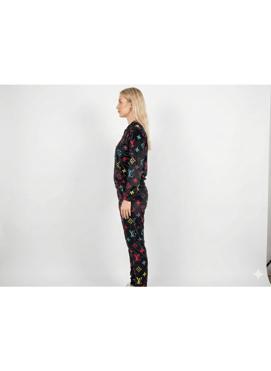 The Retro Luxe Monogram Velour Tracksuit