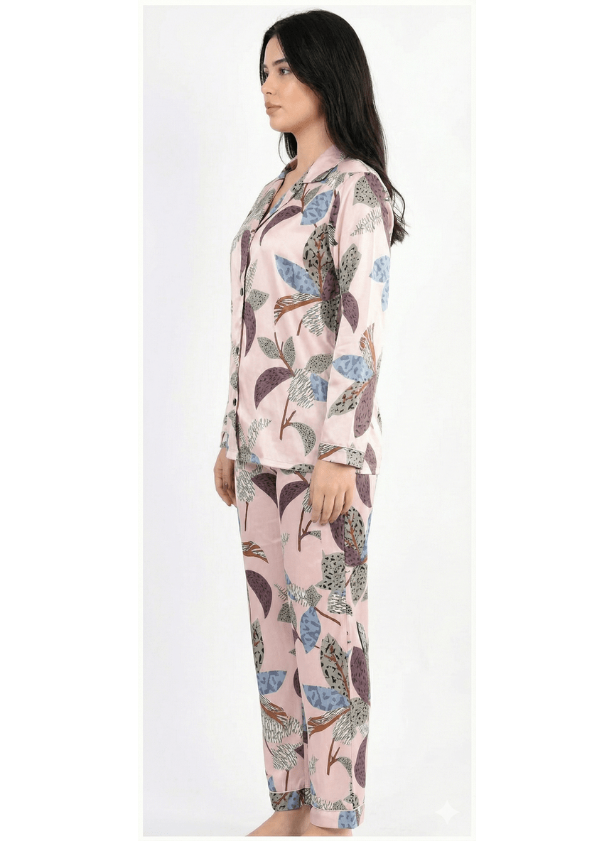 The Blush Botanic Satin Lounge Set