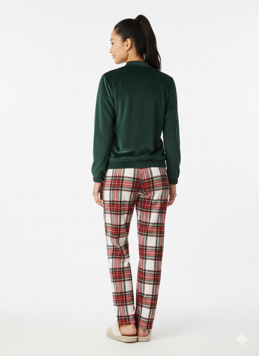 🎁 The Evergreen Velvet Plaid Set 🎄