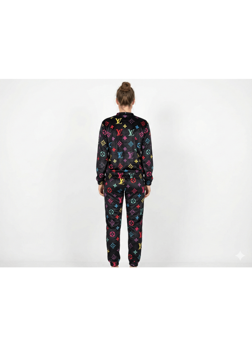 The Retro Luxe Monogram Velour Tracksuit