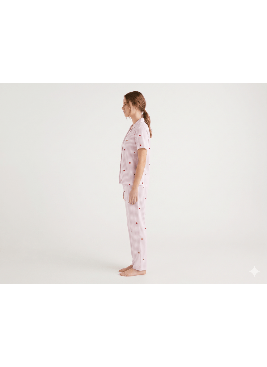 The Sweetheart Stripe Short-Sleeve Set