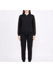 The Luxe Monogram Stripe Track Set