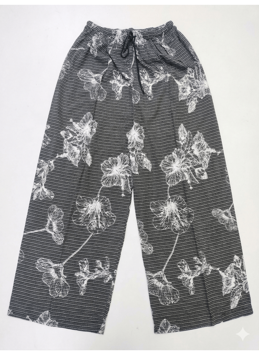 The Charcoal Sketch Floral Pants